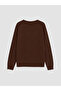 Crew Neck Diamond Patterned Women's Knit Sweater - 7
