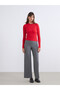 Crew Neck Self-Patterned Women's Knitwear Sweater - 4