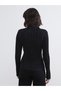 High Collar Shiny Look Women's Knitwear Sweater - 4