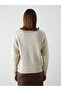 Crew Neck Diamond Patterned Women's Knit Sweater - 4