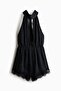 Lace-trimmed halterneck playsuit