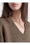 Rmz Gi̇yi̇m Farkiyla V Dikim Loose Fit Women's Knitwear Sweater - 3