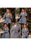 Women's Buttoned Double-Breasted Collar Belted Fillet Pocketed Trench Coat - 3