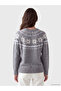 Crew Neck Patterned Women's Knitwear Sweater - 4