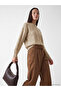 Crew Neck Self-Patterned Women's Knitwear Sweater