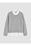 Hair Braid Patterned Women's Knitwear Sweater - 5