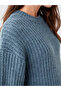 Crew Neck Self Patterned Long Sleeve Oversize Maternity Knitwear Sweater - 4