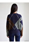 Diamond Patterned Women's Knit Sweater - 4