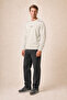 Qwen Crew Neck Regular Fit Winter Sweatshirt Stone - 3