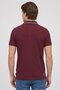 Men Regular Fit Brand Logo Short Sleeve Polo Shirt, Burgundy - 2