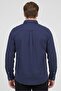 Men Regular Fit Embroidered Logo Long Sleeve Casual Shirt, Navy - 4