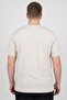 Men Crew Neck Short Sleeve Brand Logo T-Shirt, Beige - 4