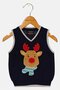 Toddlers Boy Embroidered Sleeveless Sweater Vest, Navy - 2