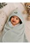 100% Cotton Embroidered Swaddle Baby Bath Towel with Hood - 5
