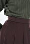 High Waist Pleated Skirt Brown - 7