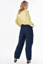 Elastic Waist Trousers Navy Blue - 3