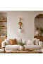 Electrical Installation Wooden Ball Detailed Decorative Wall Sconce with Opal Glass Globe Head - 2