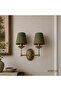 Green Linen Fabric Double Headed Sconce with Electrical Installation
