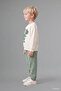 Dinosaur Printed Ecru Baby Boy Top and Bottom Set H8482A5/Er118 - 5
