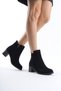 Larissa zippered orthopedic sole heeled suede women's boot sst - black - 2