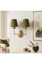 Green Linen Fabric Double Headed Sconce with Electrical Installation - 5