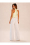 Women's Halter Neck Layered Flounce Halter Neck Woven Blouse Dfbz0001 - 5