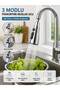 3-Mode Sprinkler Spray Faucet Nozzle 360 °   Swivel Head Chrome