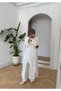 Women's Oversize Comfortable Fit 3-Piece Kimono Shirt and Pants Set with Tie Detail - 2