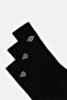 Men 3 Pairs Brand Logo Crew Socks, Black - 2