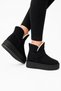 Thick Soled, Fur Lined, Velcro Women's Boots Black