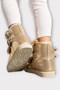 Women's Boots with Fur Inside and Double Belt Bronze - 3
