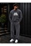 Men's Good Things Take Time Typography Printed Crew Neck Regular Fit Men's Tracksuit Set /Straight Leg Bottom