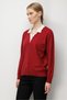 Women's Polo Neck Two-Color Knitwear Sweater V.Çürüğü - 4