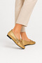 Cross-Strapped Women's Ballerina Shoes Gold