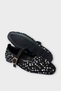 Women's Sequined Belted Ballerinas Silver - 5