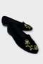 Embroidery Detailed Home Women's Ballerina Shoes Black - Yellow - 6