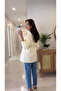 Carina Ecru Pile Granili Raincoat Jacket - 2