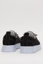 Women's Easy-To-Wear Rubber Laced Sports Linen Sneaker Shoes Black - White - 7