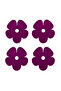 Set of 4 Purple Flower Plexiglass Coasters (10X10 cm) - 5