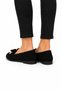 Ribboned Suede Women's Ballerina Shoes Black - 3