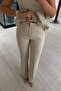 Gold Button Detail Pleated Blouse / Pants Stone Set - 3