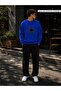 Men's Abstract Sun Printed Crew Neck Regular Fit Men's Tracksuit Set /Straight Leg Bottom