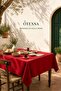 Red Duck Fabric Tablecloth Water and Stain Resistant Plain Pattern Durable Stylish Design - 3