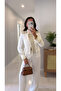Gones Ecru Padded Blazer Jacket with Epaulettes