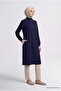 Zipper Detailed Basic Tunic Navy Blue - 3