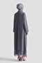 Stylish Dress with Stone Detail Gray - 6