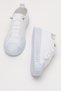 Women's Easy-To-Wear Rubber Laced Sports Linen Sneaker Shoes White - 3