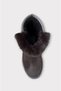 Women's Boots with Fur Inside and Double Belt Platinum - 5
