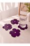 Set of 4 Purple Flower Plexiglass Coasters (10X10 cm)