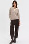 Women's Polo Collar Two-Color Knitwear Sweater Mink - 4